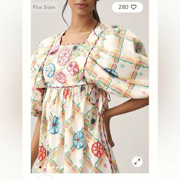 CELIA B SANTORINI PUFF-SLEEVE DRESS - Picture 4 of 6